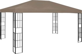 vidaXL Κιόσκι με Φωτάκια LED Taupe 4 x 3 μ.