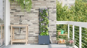 vidaXL Γλάστρα Κήπου με Πέργκολα Ανοιχτό Γκρι 40x40x143 εκ