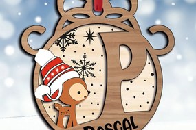 Intra απο ξύλο plywood 3mm-4mm πάχος Χριστουγεννιάτικο γράμμα P Γιορτινό στολίδι Δίασταση 8x8 cm INTRAFABR-109773855