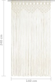 vidaXL Κουρτίνα Μακραμέ 140 x 240 εκ. Βαμβακερή