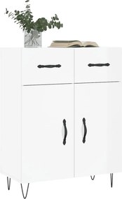 vidaXL Ντουλάπι Γυαλιστερό Λευκό 69,5x34x90 εκ. Επεξεργασμένο Ξύλο