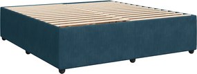 vidaXL Κρεβάτι Boxspring με Στρώμα Μπλε 200x200 εκ. Βελούδινο