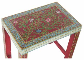 Βοηθητικό Τραπέζι DKD Home Decor 8424001853243 Φυσικό Πολύχρωμο Ακρυλικό Ξύλο από Μάνγκο 45 x 30 x 45 cm