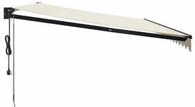 vidaXL Τέντα Πτυσσόμενη Αυτόματη Κρεμ 5 x 3 μ.