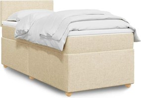 vidaXL Κρεβάτι Boxspring με Στρώμα Κρεμ 80 x 200 εκ. Υφασμάτινο