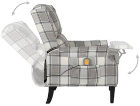 vidaXL Πολυθρόνα Μασάζ Ανακλινόμενη Γκρι Υφασμάτινη