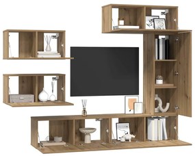vidaXL Σετ επίπλου τηλεόρασης 6 pcs artisan δρυς 30.5 x 30 x 90 cm