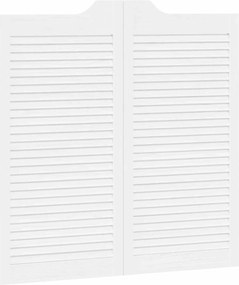 vidaXL Πόρτες Swing 2 pcs Λευκό Μασίφ Ξύλο Πεύκου