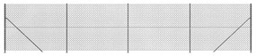 vidaXL Συρματόπλεγμα Περίφραξης Ανθρακί 1,4 x 10 μ. με Βάσεις Φλάντζα