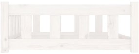 vidaXL Κρεβάτι Σκύλου Λευκό 105,5x75,5x28 εκ. από Μασίφ Ξύλο Πεύκου