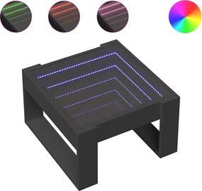 vidaXL Τραπεζάκι Σαλονιού Infinity LED Μαύρο 50x53x30 εκ.