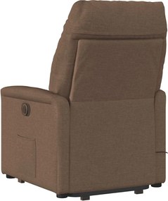 vidaXL Πολυθρόνα Μασάζ Ανακλινόμενη με Ανύψωση Καφέ Υφασμάτινη