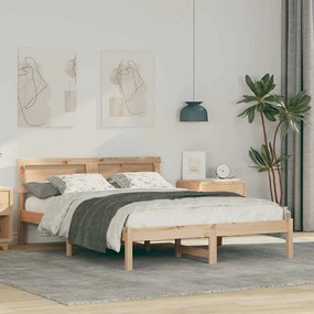 vidaXL Σκελετός Κρεβατιού Καφέ 120 x 190 cm Μασίφ ξύλο πεύκου