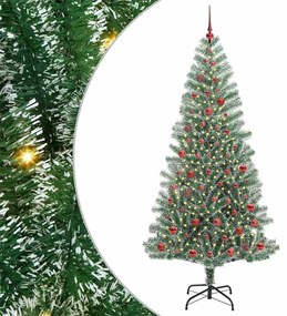 vidaXL Τεχνητό Δέντρο Χριστουγέννων με Χιόνι και Φώτα LED 210 cm