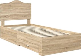 vidaXL Σκελετός Κρεβατιού Δρύς Sonoma 90 x 200 cm Επεξεργασμένο ξύλο