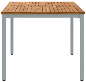 vidaXL Τραπέζι Κήπου 150x90x75 εκ από Στερεό Δρυ και Μέταλλο