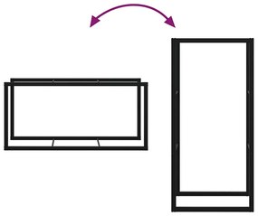 Ράφι Καυσόξυλων Μαύρο 55x30x116 εκ. Ατσάλινο - Μαύρο