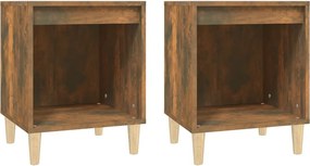 vidaXL Κομοδίνα 2 τεμ. Καπνιστή Δρυς 40 x 35 x 50 εκ.