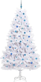 vidaXL Τεχνητό Χριστουγεννιάτικο Δέντρο με Άξονα με βάση Λευκό 240 cm