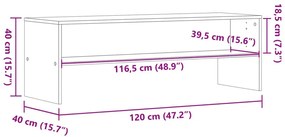 Έπιπλο Τηλεόρασης Καπνιστή Δρυς 120x40x40 εκ. Επεξ. Ξύλο - Καφέ