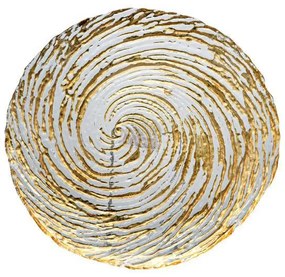 Πιατέλα Γυάλινη Στρογγυλή FL26 Fylliana Χρυσο 26x26x2 εκ. 26x26x2 εκ.