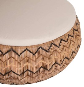 ΠΟΛΥΘΡΟΝΑ ΣΤΡΟΓΓΥΛΗ LADLON HM5992 RATTAN ΦΥΣΙΚΟ-ΕΚΡΟΥ ΜΑΞΙΛΑΡΙ 97x97x76Υεκ.