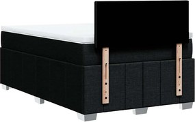 vidaXL Κρεβάτι Boxspring με Στρώμα Μαύρο 120x200 εκ. Υφασμάτινο