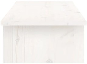 vidaXL Βάση Οθόνης Λευκή 100x27x15 εκ. από Μασίφ Ξύλο Πεύκου