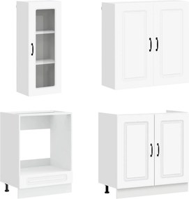 vidaXL Μονάδα κουζίνας KALMAR 8 pcs Λευκό Επεξεργασμένο Ξύλο