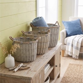 ΨΆΘΙΝΑ &amp; ΥΦΑΣΜΆΤΙΝΑ ΚΑΛΆΘΙΑ BASKET WILLOW OVAL S/3