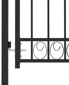 vidaXL Καγκελόπορτα με Αψιδωτή Κορυφή Μαύρη 100 x 125 εκ. από Ατσάλι