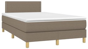 Κρεβάτι Boxspring με Στρώμα Taupe 120x190 εκ. Υφασμάτινο - Μπεζ-Γκρι