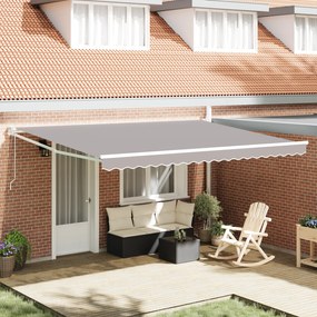 vidaXL Αυτόματη Ανακλινόμενη Τέντα Γκρι 450 x 300 cm