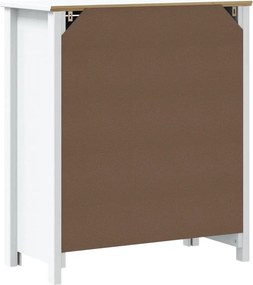 vidaXL Ντουλάπι Μπάνιου BERG Λευκό 69,5x34x80 εκ. Μασίφ Ξύλο Πεύκου