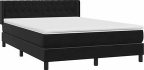vidaXL Κρεβάτι Boxspring με Στρώμα Μαύρο 160x210 εκ. Βελούδινο