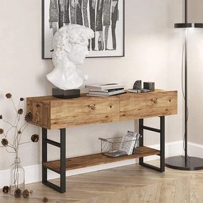 Κονσόλα Vien oak-μαύρο 139x43x75,5εκ 139x43x75.5 εκ.