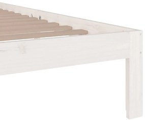 vidaXL Πλαίσιο Κρεβατιού Λευκό 120x190 εκ. Μασίφ Ξύλο Small Double