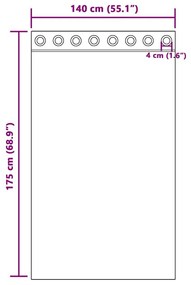 Κουρτίνες Voile με ροδέλες 2 τεμάχια Κρεμ 140x175 εκ. - Κρεμ