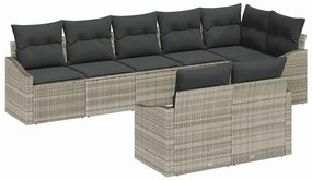 vidaXL Σέτ φαγητού για κήπο με μαξιλάρι 8 pcs Ανοιχτό γκρι