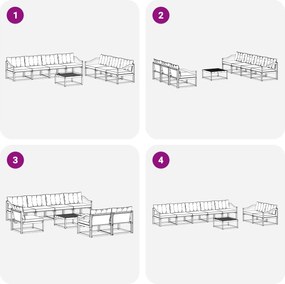 vidaXL Σειρά Καναπέ Εξωτερικού 8 pcs Λευκό και Κρεμ