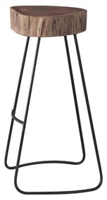 Σκαμπώ Bar ATRIUM Μέταλλο/Ξύλο Μαύρο/Φυσικό 45x42x +/- 76cm