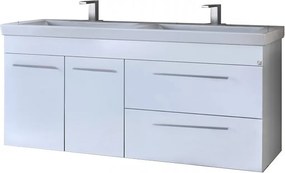 Drop Status 120 White Gloss - Βάση Επίπλου Με Διπλό Νιπτήρα (120x44)