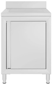 vidaXL Ερμάριο με Επιφάνεια Αποστράγγισης από Ανοξείδωτο Ατσάλι