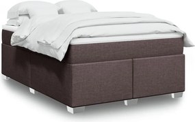vidaXL Κρεβάτι Boxspring με Στρώμα Σκούρο Καφέ 160x200 εκ Υφασμάτινο