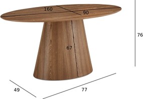 Tango Oval Dining Table 160x90 Oak