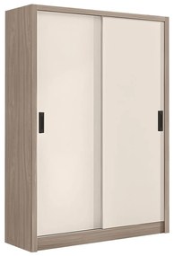 Ντουλάπα Δίφυλλη VANITY Συρόμενη Εκρού/Καρυδί MDF 120x60x200cm