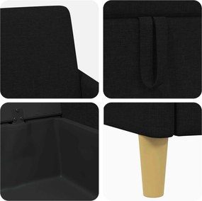 vidaXL Σαλονάκι Σετ Με Αποθηκευτικό Χώρο 2 pcs Μαύρο Πολυεστέρας