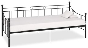 vidaXL Πλαίσιο για Καναπέ - Κρεβάτι Μαύρο 90 x 200 εκ. Μεταλλικό