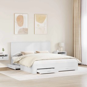vidaXL Σκελετός Κρεβατιού Λευκό 180 x 200 cm Επεξεργασμένο Ξύλο