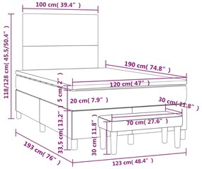 ΚΡΕΒΑΤΙ BOXSPRING ΜΕ ΣΤΡΩΜΑ ΜΠΛΕ 120X190 ΕΚ. ΥΦΑΣΜΑΤΙΝΟ 3270347